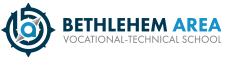 Logo and title of Bethlehem Area Vocational Technical School. Logo depicts a "b" for "Bethlehem" in counter space while a two tone blue "a" represents "area." The compass and pointers depict the motto, Navigating your future with a dark navy compass surrounding the letters and two toned grey pointers. Logo and title of Bethlehem Area Vocational Technical School. Logo depicts a "b" for "Bethlehem" in counter space while a two tone blue "a" represents "area." The compass and pointers depict the motto, Navigating your future with a dark navy compass surrounding the letters and two toned grey pointers.