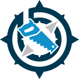 Trade logo of carpentry featuring a handsaw over the bavts logo